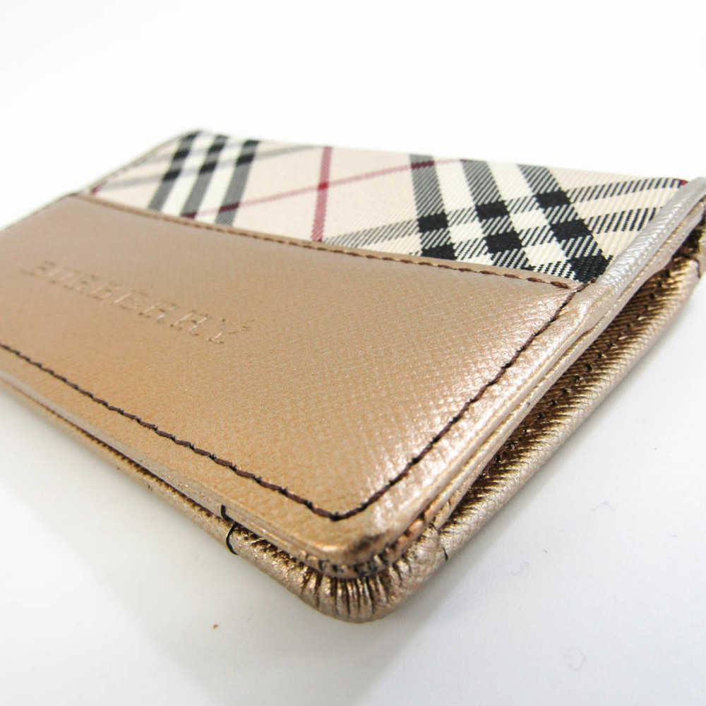 Burberry Leather PVC Card Case Beige,Black,Gold - Picture 5 of 9